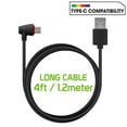 thumbnail image 2 of Cellet USB Cable Compatible with Samsung Galaxy A15 5G - 90 Degree Right Angle Fast Charging Data Sync USB-C to USB-A (Type-C to Type-A) Cable - 4 Feet - Black, 2 of 7