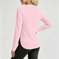 thumbnail image 4 of DailyTrove Women UPF50+ Sun Protection Long Sleeve Shirts Crew Neck Curved Hem Athletic Workout Tops with Thumb Holes, 4 of 9