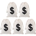 thumbnail image 2 of Miangastore Drawstring Jewelry Pouch White Canvas 5Pcs 11.79X7.47X0.39in, 2 of 9