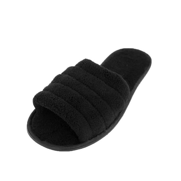 open toe slip on slippers