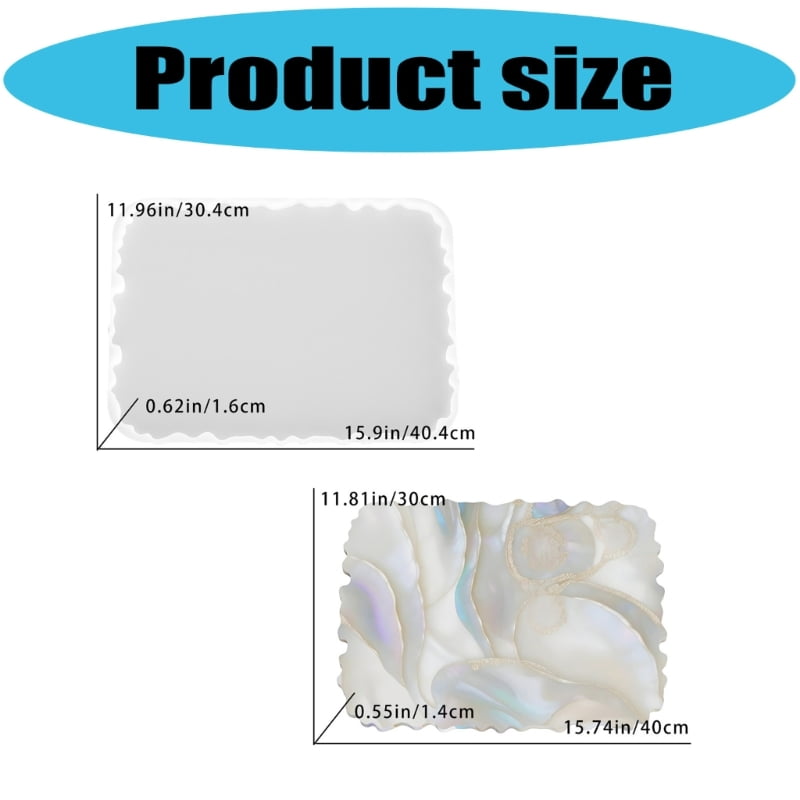 lanema Artistic Wavy Edging Resins Crafting Mold Flexible Food Grade Silicones Coasters Mould For Decorative Trays making Tool