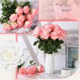 thumbnail image 4 of 20 Pcs Rose Artificial Flowers with Long Stem Realistic Silk Roses Bulk Real Touch Plastic Bouquet of Roses for Home Bridal Wedding Party Table Centerpieces Decorations (Black), 4 of 5