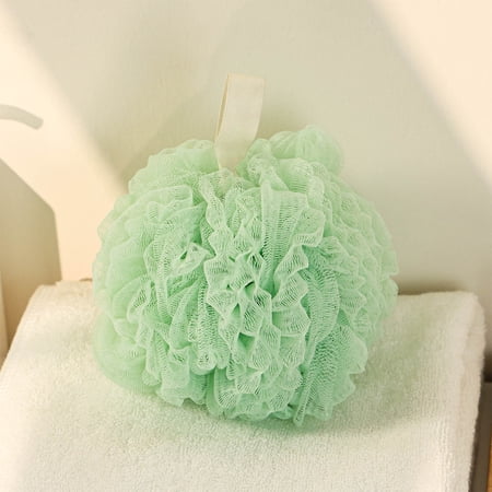 Bath Sponge Soft Non-Scattering Two-Tone Scrubbing Loofah with Hanging Loop Gentle Lathering for Sensitive Skin Easy to Clean and Maintain Adds Style to Bathroom Decor