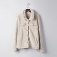 thumbnail image 5 of UJNDER Women's Jacket Lamb Wool Winter Short Cardigan Jacket Lambswool Jackets for Women Khaki M, 5 of 9