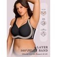 thumbnail image 2 of Sujetador inalámbrico de gelatina Bra OEAK para mujer, cobertura total, color negro L, 2 of 8