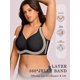 thumbnail image 2 of Sujetador inalámbrico de gelatina Bra OEAK para mujer, cobertura total, negro, 3XL, 2 of 8