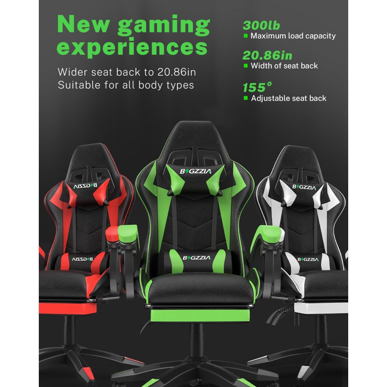 Bigzzia Gaming Chair with Footrest, Gaming Chair for Adult with