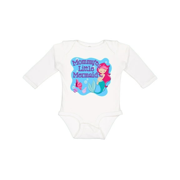 Inktastic Mommy's Little Mermaid Girls Long Sleeve Baby Bodysuit