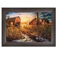 "Days Not Forgotten" By Jim Hansen, Printed Wall Art, Ready To Hang Framed Poster, Brown Frame