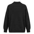 thumbnail image 6 of Huyun Women's Half Zip Sweater Ribbed Knit Long Sleeve Pullover with Collared V-Neck Casual Business Tops for Fall Winter Black,XL, 6 of 6