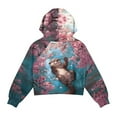 thumbnail image 5 of Xoenoiee Cherry Blossom Otter Print Girls Half Zip Hoodies Fleece Pullover Sweatshirt Long Sleeve Winter Clothes with Pocket for Kids Teens, 11-12 Years, 5 of 7