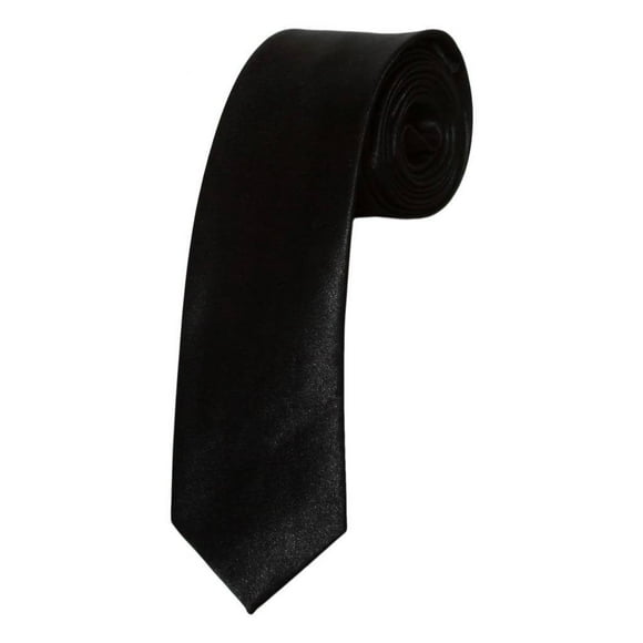 GT Hommes Costume Skinny Solide Cravate Noire Cravate - 3 Pouces