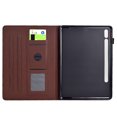 thumbnail image 4 of Case for 11.0" Samsung Galaxy  Tab S9 2023/S8 2022/S7 2020, Carbon Fiber Texture PU Leather Multi-Angle Viewing Stand Shockproof Flip Case with Card Slots Magnetic Clasp, Brown, 4 of 6