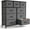 Grey, variant on Wangbujianwang Dresser for Bedroom, 9 Storage Drawers, Wide Fabric Closet Chests Organizer Tower Furniture, TV Stand with Wooden Top Metal Frame for Clothes, Living Room, Hallway, Entryway White