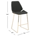 thumbnail image 3 of SAFAVIEH Masami Modern Style Counter Stool, Black/Gold (19.8 in. W x 22 in. D x 40 in. H), 3 of 12