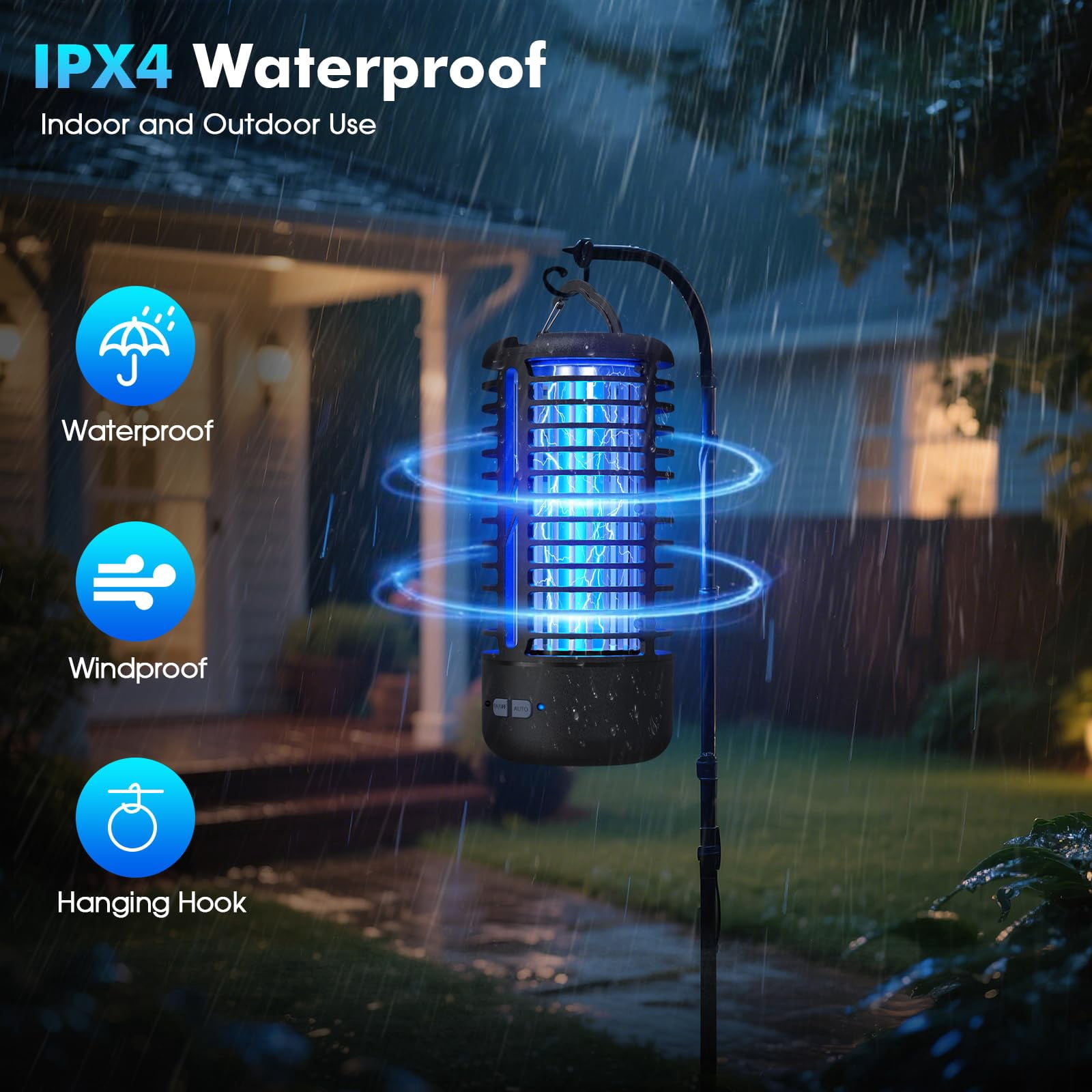 Bug Zapper Rechargeable Mosquito Zapper with Auto-Sensing for Home, Patio, Backyard, Camping