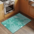 thumbnail image 3 of Teal Coastal 2'x3' Washable Rug, Starfish Coral Summer Beach Ocean Non-Slip Soft Doormat Area Rugs for Entrance Bathroom Bedsides, StainResistant Carpet for Kitchen Bedroom, Entryway Floor Mat, 3 of 9
