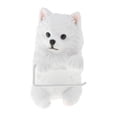 thumbnail image 2 of Portarrollos de papel higiénico con forma de perro, creativo, para montar en la pared Samoyedo, 2 of 9