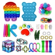 30 Pcs Fidget Toy Pack, Pop Bubble Cheap Sensory Fidget Toy Set Stress Relief