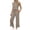 Khaki, variant on Vivianyo HD Women's 2-Piece Casual Outfit, Sleeveless Mock Neck Top and Wide Leg Pants Loungewear Set, Women's Beige, Sizes S-2XL