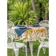 thumbnail image 2 of Outdoor Tablecloth with Umbrella Hole & Zipper, Yellow Orange Coastal Coral Round Tablecloth 54 Inch, Summer Nautical Sea Beach Ocean Patio Table Cover Waterproof Table Cloth for Picnic/Party, 2 of 7