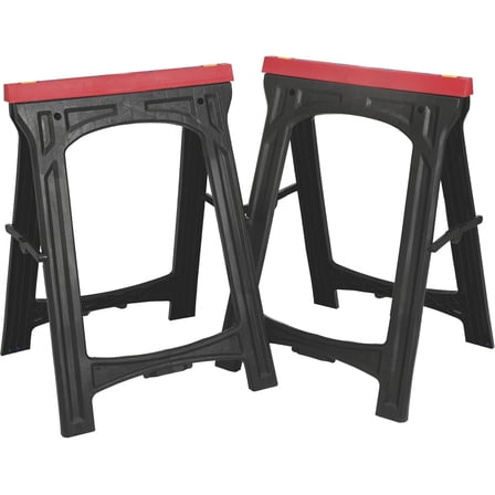 Ironton Plastic Foldable Sawhorses, 1 Pair - 700-Lb. Total Capacity