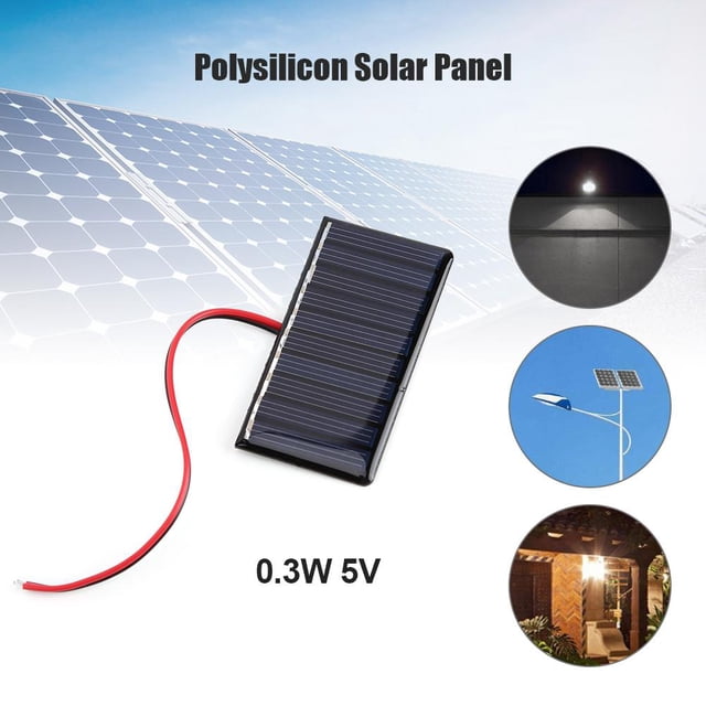 Panel solar de 0.3W 5V con cable Mini sistema solar Tablero de polisilicio de bricolaje 1pc Ndcxsfigh Para estrenar