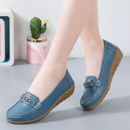 

Flats Shoes Womens Comfort Walking Flat Loafer Slip On Leather Loafer Comfortable Flat Shoes Outdoor Driving Shoes