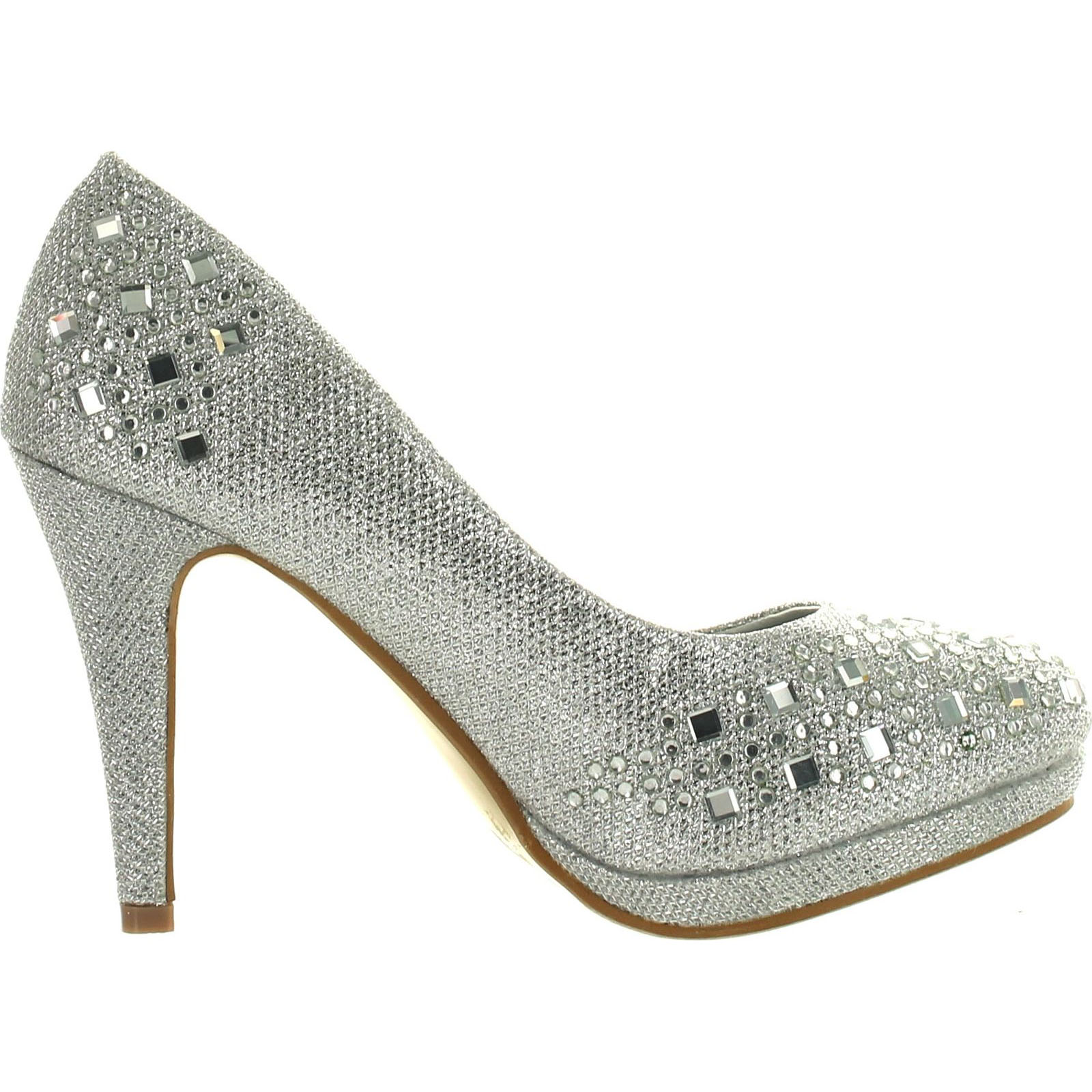 靴 <24cm> ribbon glitter pumps (silver) Women's DE BLOSSOM COLLECTION Robin Silver Sparkly Pump Shoe