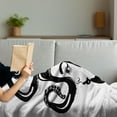 thumbnail image 3 of Sea Monster Soft Flannel Fleece Blanket, Hand Drawn Monochrome Illustration of a Lady with Octopus on Her Head, Cozy Plush for Indoor and Outdoor Use, 60" x 80", Charcoal Grey White, by Ambesonne, 3 of 5
