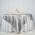 thumbnail image 2 of BalsaCircle 90" x 90" Silver Square Satin Table Overlays Wedding Party Tablecloth Catering, 2 of 8
