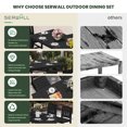 thumbnail image 6 of SERWALL 10-Piece Outdoor Dining Set with Umbrella, 75" HDPE All Weather Patio Table and Chairs, Black (umbrella base not included), 6 of 10