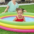 thumbnail image 6 of H2OGO! Summer Set Play Pool - 60 x 12" Inflatable Kiddie Splash Wade Pool, 3 Neon Color Ring Construction, Padded Bottom, Outdoor Water Play, Kids 3+, 6 of 12