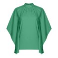 thumbnail image 4 of USSUMA Womens Summer Tops and Blouses Trendy Turtleneck Tie Dye T-Shirts for Women Dressy Casual 3/4 Sleeve Batwing Sleeve Loose Shirt Tunics Plus Beach, 4 of 7