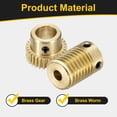 thumbnail image 4 of Worm Gear Set 30T 0.5 Module 1:30 Reduction Rate, Right Rotation Drive Gear Box Wheel Reduce Transmission Part (Brass Gear-8mm Bore, Brass Rod 4mm Bore), 4 of 6