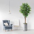 thumbnail image 2 of Artificial Tree in Modern Triangel Pattern Planter, Fake Ficus Silk Tree for Indoor and Outdoor Home Decoration - 66" Overall Tall (Plant Pot Plus Tree), 2 of 5