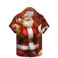 thumbnail image 5 of Mens Christmas Hawaiian Shirt Casual Button Down Shirts Funny Santa Claus Printed Blouse Short Sleeve Pullover Christmas Tree Sweatshirt Xmas Party Holiday Shirt Festive Santa Tops, S-5XL, 5 of 5