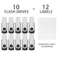 thumbnail image 2 of Unidades flash USB Enfain de 16 GB, USB 2.0, giratorias, paquete de 10 unidades, negras, 2 of 8