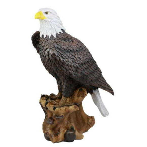 Realistic American Pride Bald Eagle Bird Perching On Tree Branch Statue 8.75"H