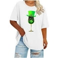 thumbnail image 1 of Elvqul Chandails de Mode pour Femmes T-Shirts Graphiques Manches Courtes Grande Taille Chandail à Enfiler Col Rond Saint-Patrick Hauts pour Femmes Vacances, 1 of 4
