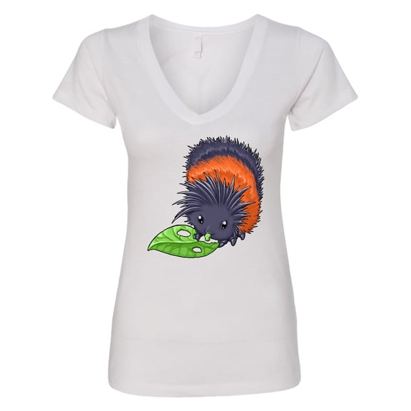 Inktastic Wooly Bear Caterpillar Cute Baby Insect Women's V-Neck T-Shirt