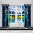 thumbnail image 2 of MKHERT Astronaut Dinosaur Window Curtain Kitchen Curtains Window Treatments 26x39 inch,Set of 2, 2 of 2