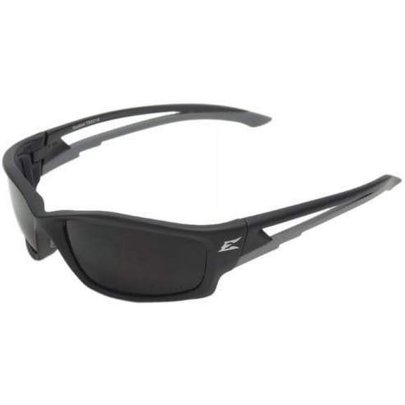 Edge Eyewear TSK216 Kazbek Polarized Safety Glasses, Black with Smoke Lens