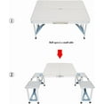 thumbnail image 3 of 2 in 1 Folding Table and Chair Set, Portable Camping Picnic Table with 4 Chairs, Aluminum Alloy Construction, Umbrella Hole for Outdoor Activities, Easy Storage, Comfortable, Durable Silver, 3 of 9