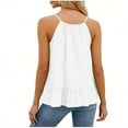 thumbnail image 6 of Otntypg Halter Tank Tops for Women Cute Summer Sleeveless Ruffled Blouses Loose Fit Casual Dressy Camisole Beach Vacation Outfit Clothes White S, 6 of 9