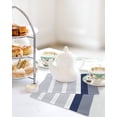 thumbnail image 4 of Navy Blue Stripe Kitchen Dish Towels for Drying Dishes Set of 2, Modern Rustic Horizontal Blue Striped Waffle Weave Microfiber Hand Tea Bathroom Towels Quick Dry & Absorbent Towel 12x12, 4 of 7