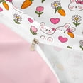 thumbnail image 4 of Erosebridal Cartoon Rabbit Queen Duvet Cover Set for Girls, Daisy Heart Carrot Bedding, White, Pink Reversible 3pcs, 1 Duvet Cover and 2 Pillowcases, No Comforter, 4 of 6