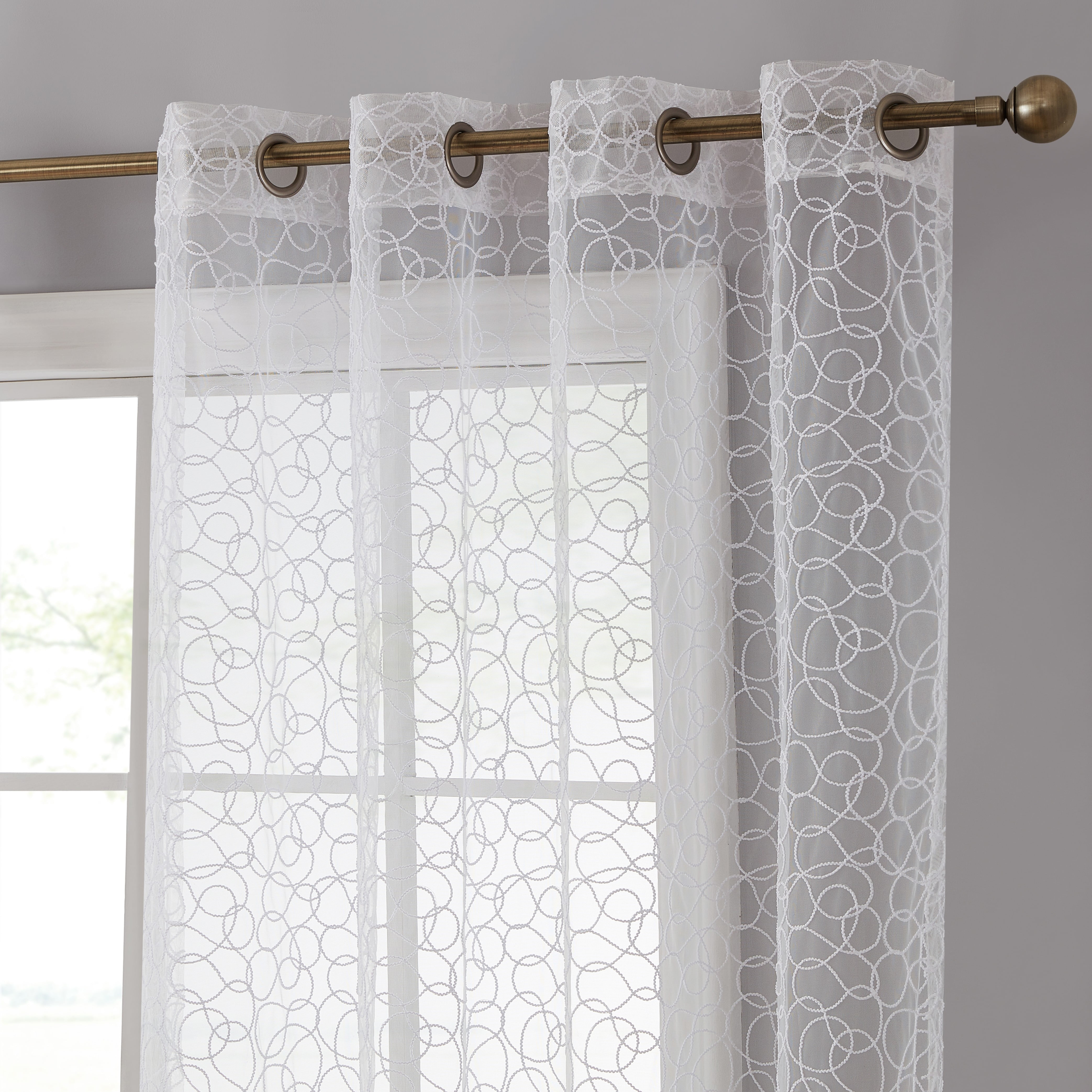 Francine Embroidered Premium Soft Decorative Sheer Voile ...