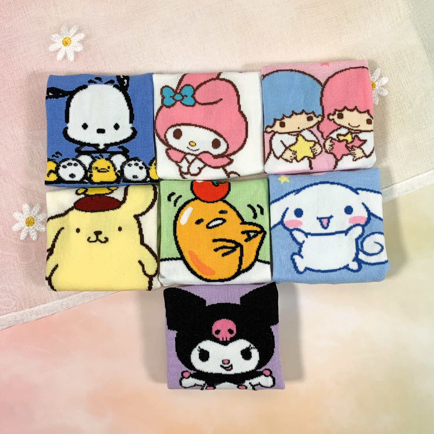 Hello Kitty Official Licensed Women's Ankle,  Cute Character Design, 8 pack Set Collection