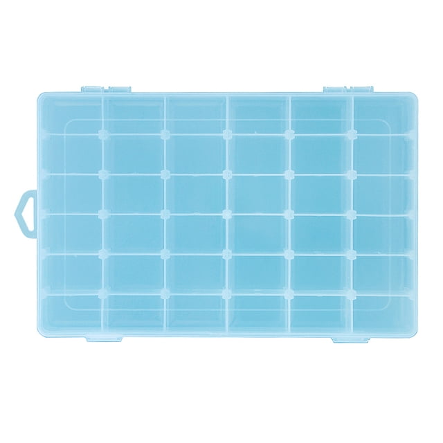 36 Compartimentos Desmontable Buen Sellado Componentes Clasificación Cajas Plástico Joyero Embalaje Almacenamiento Y Organización Múltiples Compartimentos Caja Almacenamiento Cubierta (azul)